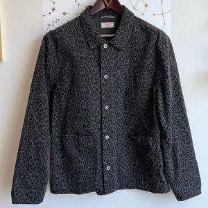 NWOT Leopard Chore Coat in Denim Canvas.